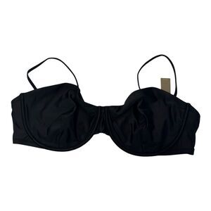NWT‎ J Crew Black Underwire Bikini Top Swimsuit Bra Cup Size 42D